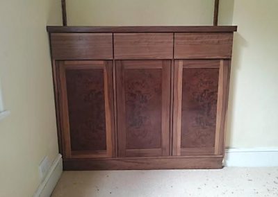 Walnut veneered fitted cupboard