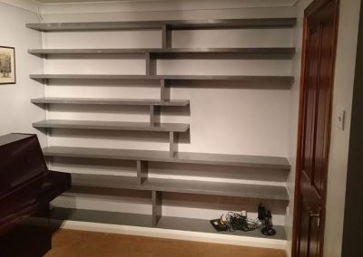 modern wooden distressed shelves